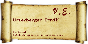 Unterberger Ernő névjegykártya